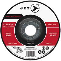 Meule abrasive motoris&eacute;e A24R, 4-1/2" x 1/4", Arbre 7/8", Type 27 Mukwa Safety Services