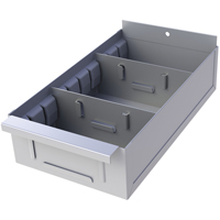 Interlok Boltless Shelving Shelf Box, Steel, 5-5/8" W x 18" D x 4-3/4" H, Grey Mukwa Safety Services
