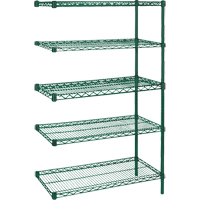 &eacute;tag&egrave;res robustes en treillis m&eacute;tallique au fini &eacute;poxy vert, Ensemble de Ajout, 5 Tablettes, 36" la x 86" h x 24" p Mukwa Safety Services