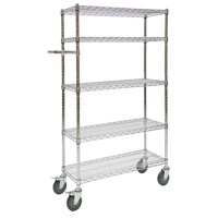 Chariots &agrave; pousser, Chrom&eacute;, 30' x 60" x 14", Capacit&eacute; 800 lb Mukwa Safety Services