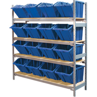 &eacute;tag&egrave;res larges avec bacs g&eacute;ants en plastique, Acier, Sans boulons, Capacit&eacute; 800 lb, 66" la x 72" h x 18" p Mukwa Safety Services