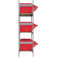 Wide Span Shelving with Jumbo Plastic Bins, Steel, Boltless, Starter, 66" W x 60" H x 18" D Mukwa Safety Services