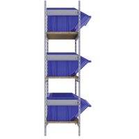 Wide Span Shelving with Jumbo Plastic Bins, Steel, Boltless, Starter, 66" W x 60" H x 18" D Mukwa Safety Services