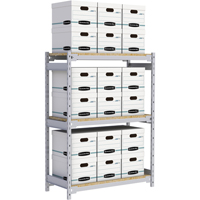 Wide Span Record Storage Shelving, Steel, 3 Shelves, 42" W x 18" D x 60" H Mukwa Safety Services