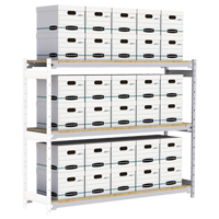 Wide Span Record Storage Shelving, Steel, 3 Shelves, 72" W x 18" D x 60" H, Add-On Kit Mukwa Safety Services