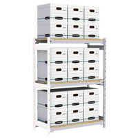 Wide Span Record Storage Shelving, Steel, 3 Shelves, 42" W x 18" D x 60" H, Add-On Kit Mukwa Safety Services