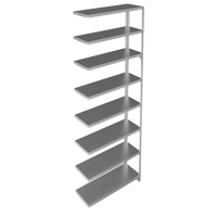 Shelving Unit, Galvanized Steel, Slotted Angle, 400 lbs. Capacity, 36" W x 96" H x 15" D Mukwa Safety Services