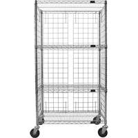 Chariot ferm&eacute; en treillis m&eacute;tallique, Chrom&eacute;, 36" x 69" x 18", Capacit&eacute; 800 lb Mukwa Safety Services