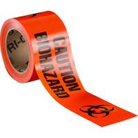 Ruban pour barricade, Anglais, 3" la x 200' lo, 3 mils, Noir/orange Mukwa Safety Services