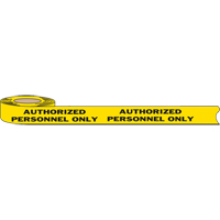 Rubans pour barricades, Anglais, 3" la x 1000' lo, 2 mils, Noir sur jaune Mukwa Safety Services