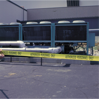 Rubans pour barricades, Anglais, 3" la x 1000' lo, 2 mils, Noir sur jaune Mukwa Safety Services