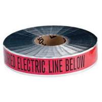 Ruban d'avertissement de danger souterrain Electric Line Identoline, 2" la x 1000' lo, Noir/rouge Mukwa Safety Services