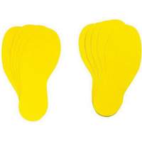 &eacute;tiquettes pour marquage des planchers, Empreinte de pas, 12" lo x 3,75" la, Jaune, Vinyle Mukwa Safety Services