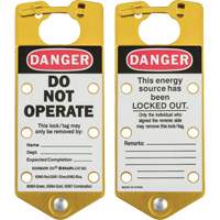 Moraillons de verrouillage &eacute;tiquet&eacute;s, Jaune Mukwa Safety Services
