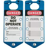 Moraillons de verrouillage &eacute;tiquet&eacute;s, Bleu Mukwa Safety Services