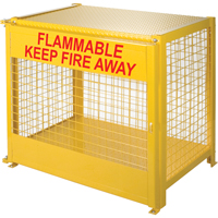 Gas Cylinder Cabinets, 6 Cylinder Capacity, 44" W x 30" D x 37" H, Yellow Mukwa Safety Services