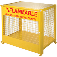 Gas Cylinder Cabinets, 6 Cylinder Capacity, 44" W x 30" D x 37" H, Yellow Mukwa Safety Services