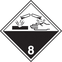 &eacute;tiquettes d'exp&eacute;dition TMD, Classe 8, Corrosifs, Papier Mukwa Safety Services