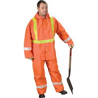 V&ecirc;tements de pluie pour la circulation Tornado, PVC, Petit, Orange haute visibilit&eacute; Mukwa Safety Services