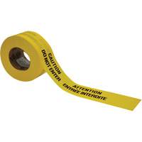 Rubans pour barricades, Bilingue, 3" la x 1000' lo, 3,5 mils, Noir sur jaune Mukwa Safety Services