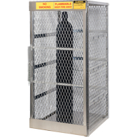 Aluminum LPG Cylinder Locker Storage, 10 Cylinder Capacity, 30" W x 32" D x 65" H, Silver Mukwa Safety Services