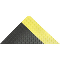 Saddle Trax Anti-Fatigue & Ergonomic Floor Mat, Diamond, 2' x 3' x 1", Black/Yellow, Vinyl Mukwa Safety Services