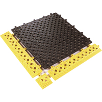 Modular Lok-Tyle No. 523 - Tile, Vinyl, 1' W x 1' L, 9/16" Thick, Black Mukwa Safety Services