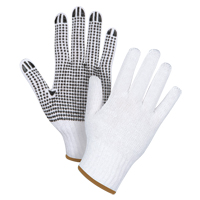 Dotted String Knit Gloves, Poly/Cotton, Single Sided, 7 Gauge, Large Mukwa Safety Services