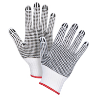 Double-Sided Dotted String Knit Gloves, Poly/Cotton, Double Sided, 7 Gauge, Small Mukwa Safety Services