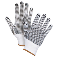 Double-Sided Dotted String Knit Gloves, Poly/Cotton, Double Sided, 7 Gauge, Large Mukwa Safety Services