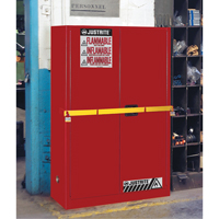 High Security Flammables Safety Cabinet with Steel Bar, 45 gal., 2 Shelves Mukwa Safety Services