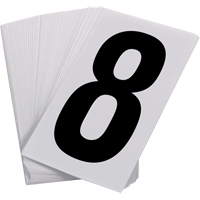Pressure Sensitive Numbering, 8, 3-1/2" H, Black on White Mukwa Safety Services