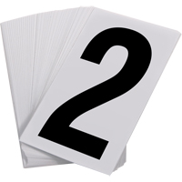 Pressure Sensitive Numbering, 2, 3-1/2" H, Black on White Mukwa Safety Services
