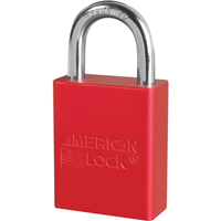 Anodized Padlock, Safety Padlock, Keyed Alike, Aluminum, 1-1/2" Width Mukwa Safety Services