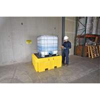 GRV Spill Pallet Plus sans drain, Capacit&eacute; de d&eacute;versement 365 gal. US, 62" x 62" x 28" Mukwa Safety Services