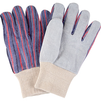 Gants de travail d'usage standard, Grand, Paume en Cuir de vache refendu Mukwa Safety Services
