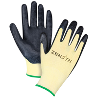 Gants r&eacute;sistants &agrave; la coupe avec prise sup&eacute;rieure, Taille Petit/7, Calibre 13, Rev&ecirc;tement Mousse de nitrile, Enveloppe en Aramide, ANSI/ISEA 105 niveau 3/EN 388 niveau 5 Mukwa Safety Services