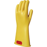 Yellow Natural Rubber Insulating Gloves, ASTM Class 0, Size 8, 14" L Mukwa Safety Services