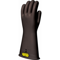 Black Natural Rubber Insulating Gloves, ASTM Class 2, Size 8, 14" L Mukwa Safety Services