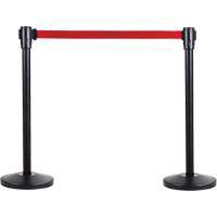 Poteau r&eacute;cepteur pour barri&egrave;res sur pieds pour le contr&ocirc;le des foules, Hauteur de 35", Noir Mukwa Safety Services