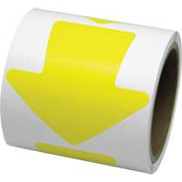 D&eacute;calcomanie en couleur pour le marquage des planchers, Fl&egrave;che, 4" lo x 4" la, Jaune, Vinyle Mukwa Safety Services