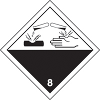 &eacute;tiquettes d'exp&eacute;dition TMD, Classe 8, Corrosifs, Papier Mukwa Safety Services