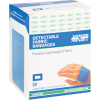 Bandages, Rectangulaire/carr&eacute;e, 3", Tissu d&eacute;tectable, St&eacute;rile Mukwa Safety Services