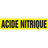 Marqueur de tuyau "Acid Nitrique", Autocollant, 4" h x 24" la, Noir sur jaune Mukwa Safety Services