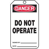 Safety Tags, Cardstock, 3-1/4" W x 5-3/4" H, English Mukwa Safety Services