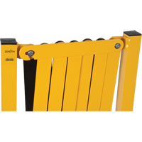 Expandable Barrier, 37" H x 11' L, Black/Yellow Mukwa Safety Services