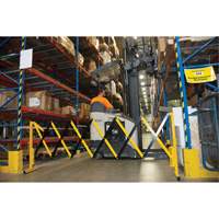 Expandable Barrier, 37" H x 11' L, Black/Yellow Mukwa Safety Services