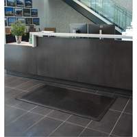 Tapis &agrave; profil bas, Caoutchouc, Grattoir Type, Motif Plein, 3' x 5', Noir Mukwa Safety Services