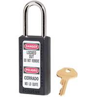 Cadenas de s&eacute;curit&eacute; Zenex 411, Noir, Cl&eacute;s identiques, Thermoplastique, Largeur de 1-1/2" Mukwa Safety Services