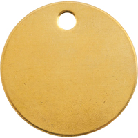 Blank Tags, Brass, 1" dia Mukwa Safety Services